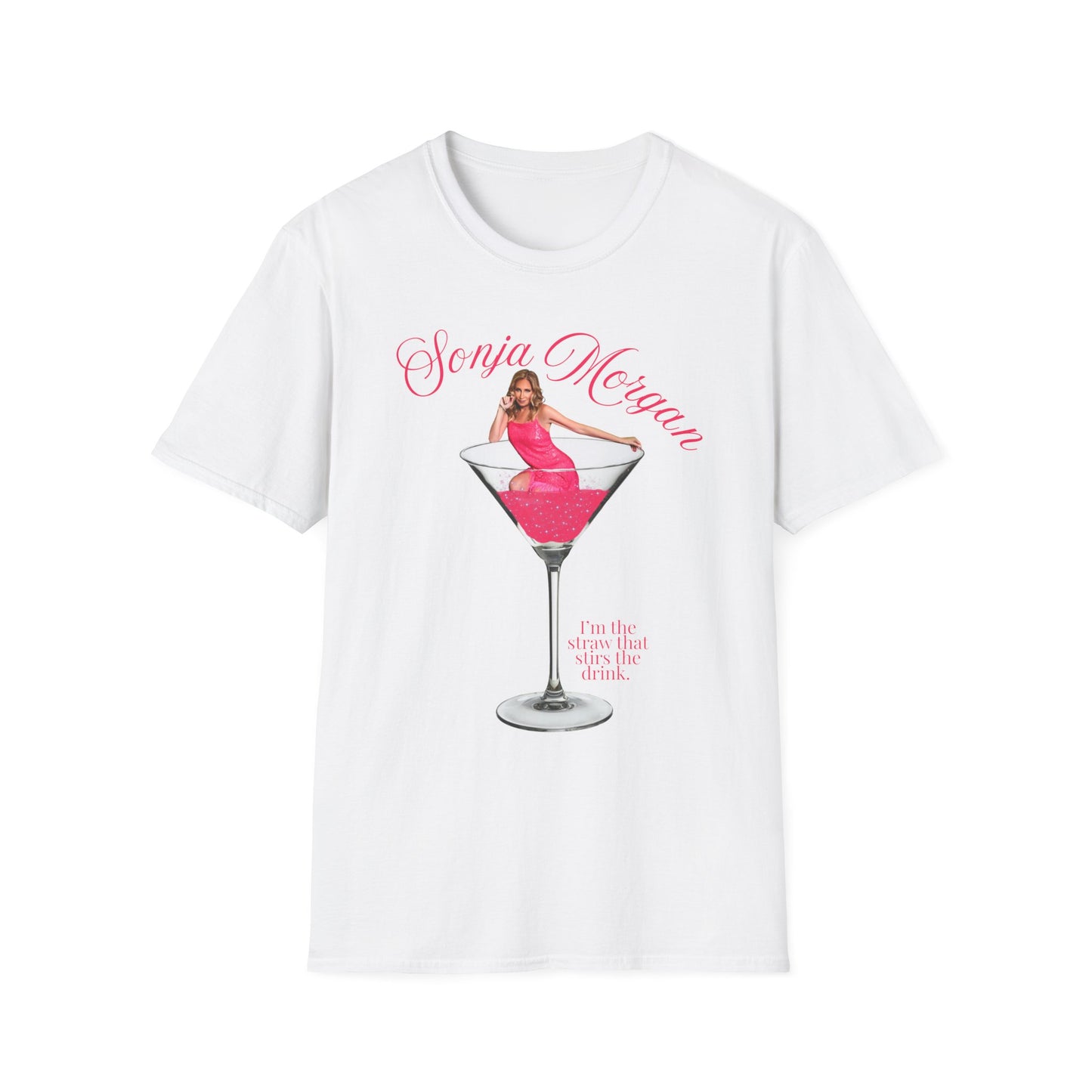 Pink Martini Glass - The Straw That Stirs The Drink Graphic Tee