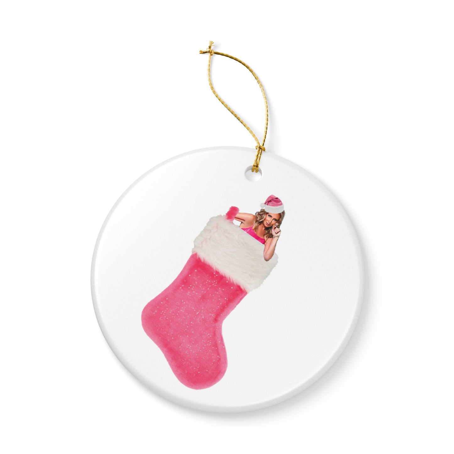 Sonja In Your Stocking - Sonja Morgan Pink Christmas Stocking - Ceramic Holiday Ornament
