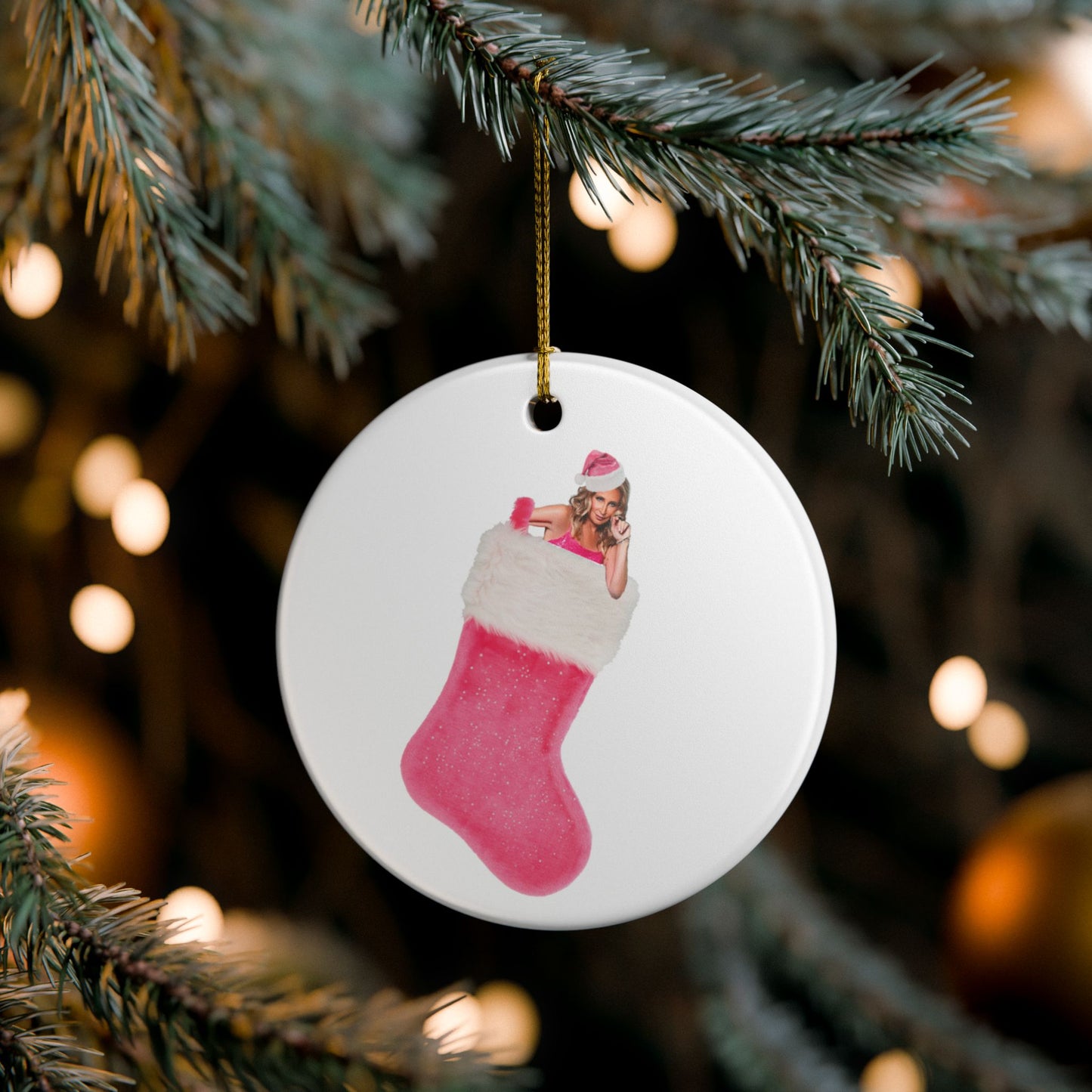 Sonja In Your Stocking - Sonja Morgan Pink Christmas Stocking - Ceramic Holiday Ornament